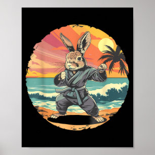 Kickboxing Rabbit Karate Taekwondo Jiu-Jitsu MMA Poster