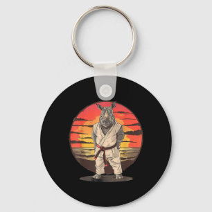 Kickboxing Rhino Taekwondo Karate MMA Funny Key Ring