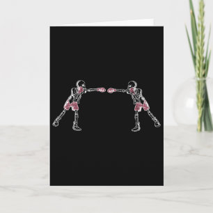 Kickboxing Skeleton Funny Kick Boxer Boxing Graphi Card