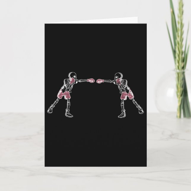Kickboxing Skeleton Funny Kick Boxer Boxing Graphi Card (Front)