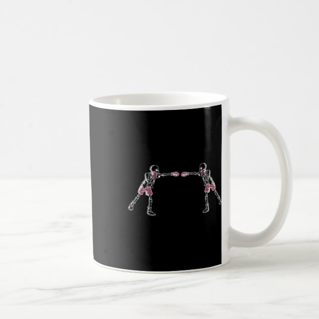 Kickboxing Skeleton Funny Kick Boxer Boxing Graphi Coffee Mug (Right)