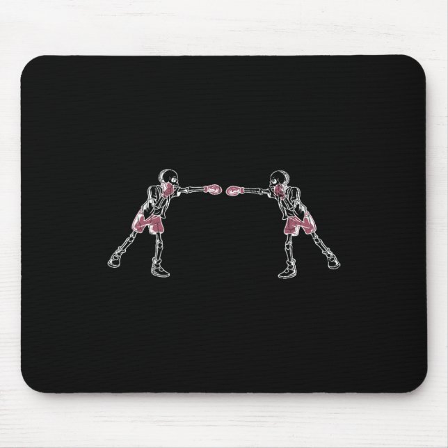 Kickboxing Skeleton Funny Kick Boxer Boxing Graphi Mouse Pad (Front)