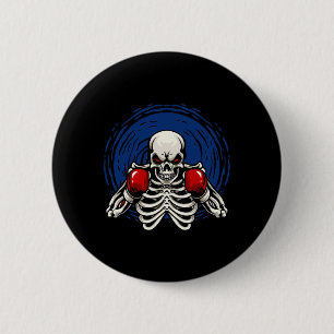 Kickboxing Skeleton Funny Kickboxer Boxing _1 6 Cm Round Badge