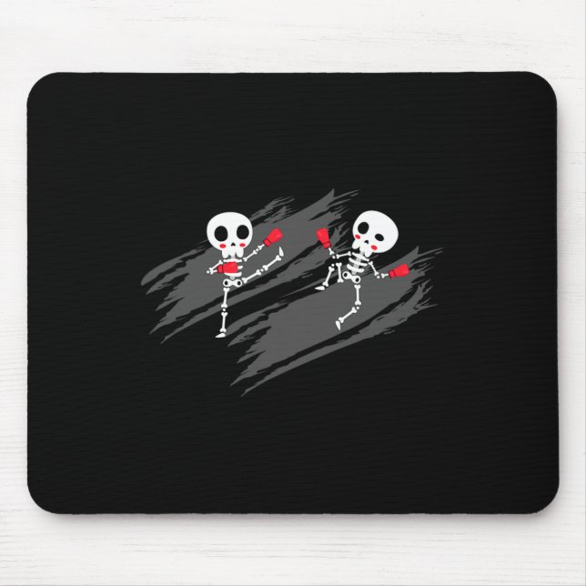 Kickboxing Skeleton Funny Kickboxer Boxing _2  Mouse Pad (Front)