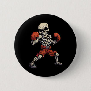 Kickboxing Skeleton Funny Kickboxer Boxing  6 Cm Round Badge