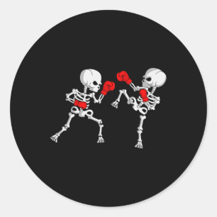 Kickboxing Skeleton Kickboxer Boxing Mma Classic Round Sticker