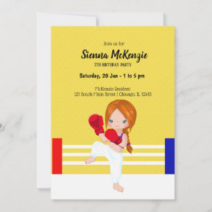 Kickboxing sport invitation