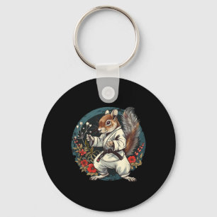 Kickboxing Squirrel Floral Judo Squirrel Lover Kar Key Ring