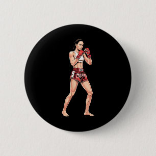 Kickboxing Stance Thai Boxing A Muay Thai Fighter 6 Cm Round Badge