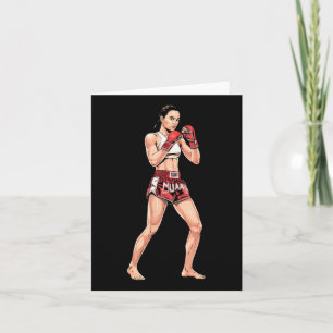 Kickboxing Stance Thai Boxing A Muay Thai Fighter  Card
