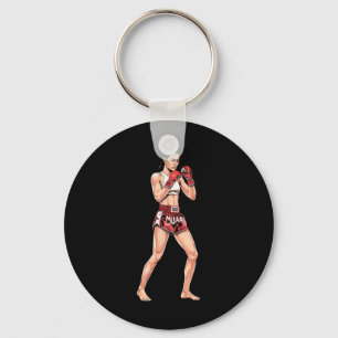 Kickboxing Stance Thai Boxing A Muay Thai Fighter Key Ring