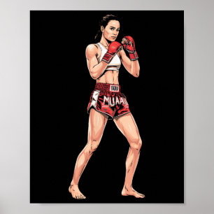 Kickboxing Stance Thai Boxing A Muay Thai Fighter Poster