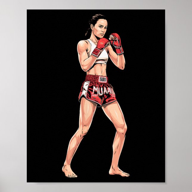 Kickboxing Stance Thai Boxing A Muay Thai Fighter  Poster (Front)