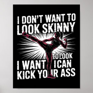 Kickboxing Strong Women Fitness Motivation Poster
