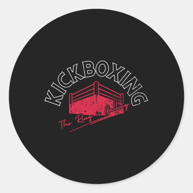 Kickboxing The Ring Is Calling  Classic Round Sticker (Front)