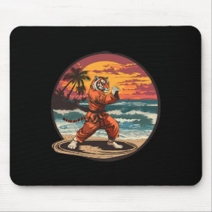 Kickboxing Tiger Beach Sunset Karate Taekwondo Tig Mouse Pad