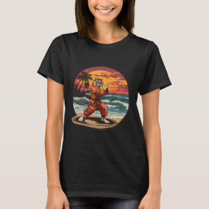 Kickboxing Tiger Beach Sunset Karate Taekwondo Tig T-Shirt