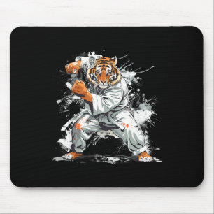 Kickboxing Tiger Watercolor Martial Arts Karate Ti Mouse Pad