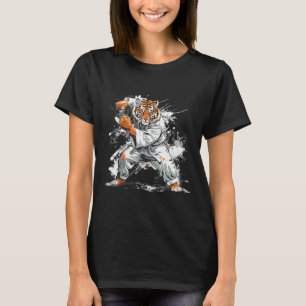 Kickboxing Tiger Watercolor Martial Arts Karate Ti T-Shirt