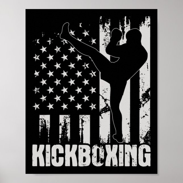Kickboxing - Usa American Flag Kickboxer Comt Self Poster (Front)