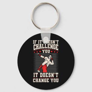 Kickboxing Vintage If It Doesnt Challenge Youit Do Key Ring