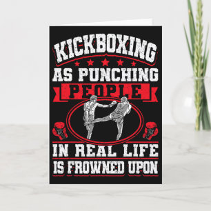 Kickboxing Vintage Kickboxingas Punching People In Card