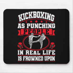 Kickboxing Vintage Kickboxingas Punching People In Mouse Pad