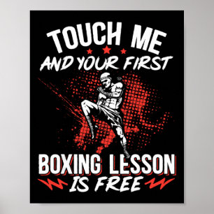 Kickboxing Vintage Touch Me And Your First Boxing Poster