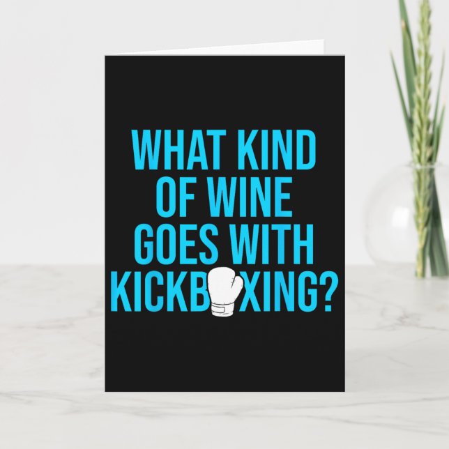 Kickboxing Wine Kick Boxing Workout  Card (Front)