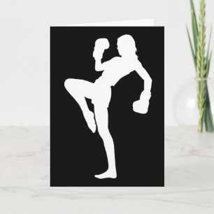 Kickboxing Women Is Striking Silhouette Design Is Card