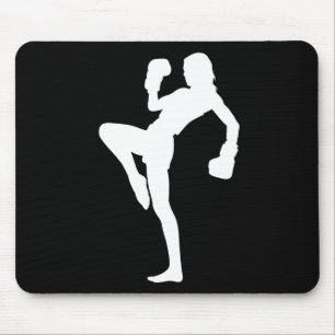 Kickboxing Women Is Striking Silhouette Design Is Mouse Pad
