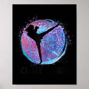 Kickboxing Womens Girls Kids Kickboxer Boxing Cool Poster