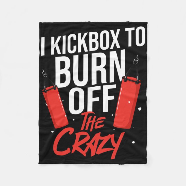 Kickboxing Workout Cardio Beginner Kickboxer  Fleece Blanket (Front)