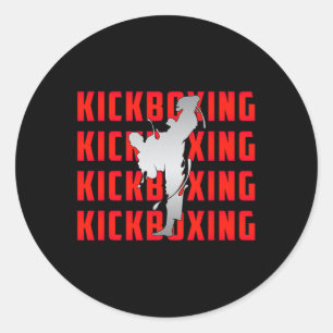Kickboxing Workout For Kickboxer Karate Martial Ar Classic Round Sticker