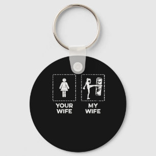 Kickboxing Your Wife My Wife Kickboxer Muay Thai D Key Ring
