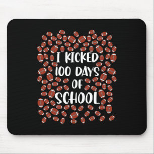 Kicked 100 Days Of School Football Player Student  Mouse Pad