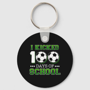 Kicked 100 Days School Soccer Sports Boys Key Ring