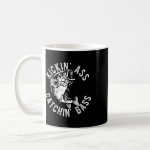 Kickin' Catchin' B Fishing Fisherman Anglers Trip Coffee Mug