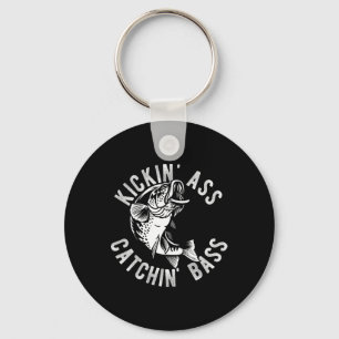 Kickin' Catchin' B Fishing Fisherman Anglers Trip Key Ring