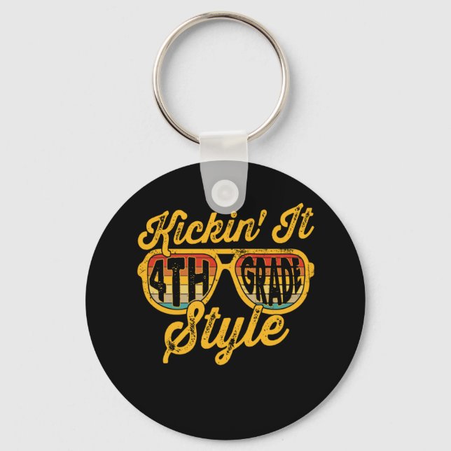 Kickin it 4th Grade Style Student Key Ring (Front)