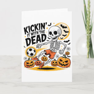 Kickin' It Halloween Skeleton Soccer Player Card