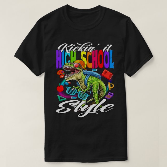 Kickin' It High School Style Back To School Monste T-Shirt (Design Front)