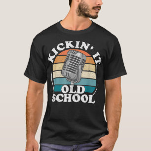Kickin It Old School 80s Retro Microphone Radio T-Shirt