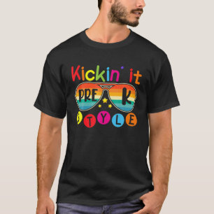 Kickin It Pre-K Style Kids Back To School Teacher T-Shirt