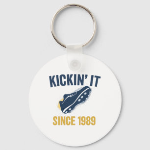 Kickin' It Since 1984 Vintage Soccer Fan Print  Key Ring