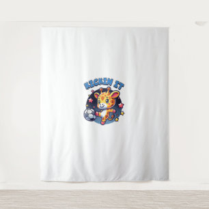 Kickin It Soccer Player Giraffe Ball Girls Boys An Tapestry