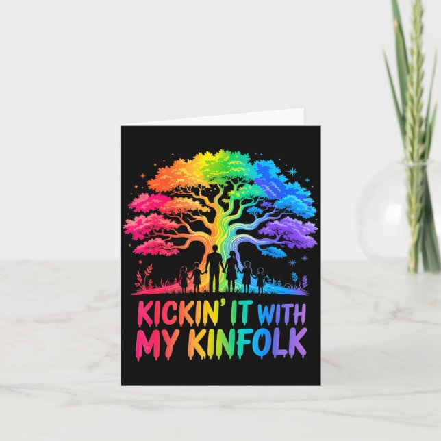 Kickin' It With My Kinfolk Funny Family Reunion  Card (Front)