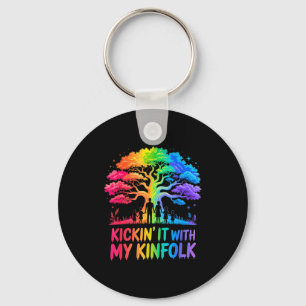 Kickin' It With My Kinfolk Funny Family Reunion Key Ring