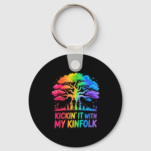 Kickin' It With My Kinfolk Funny Family Reunion  Key Ring (Front)