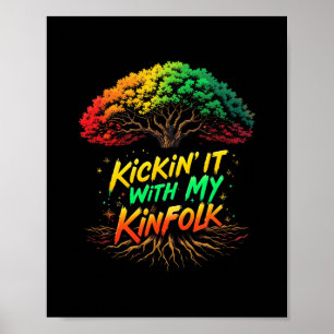 Kickin' It With My Kinfolk Funny Summer Family Reu Poster